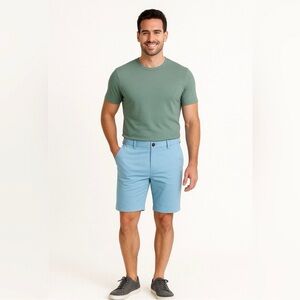 Izod Men's Sky Blue Flat Front Shorts